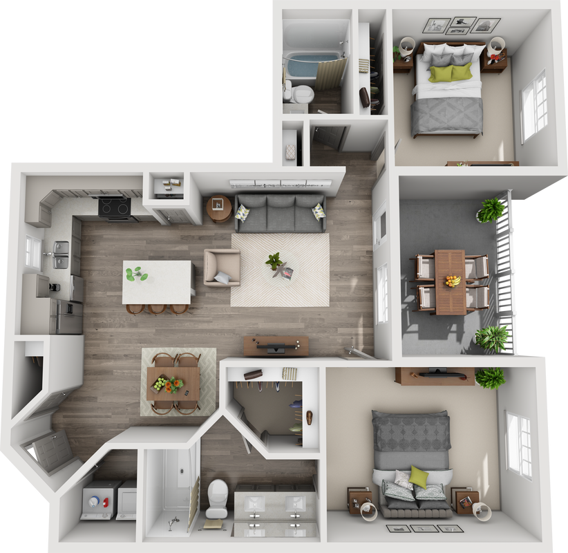 Magnolia, 2 bedroom apartment floorplan
